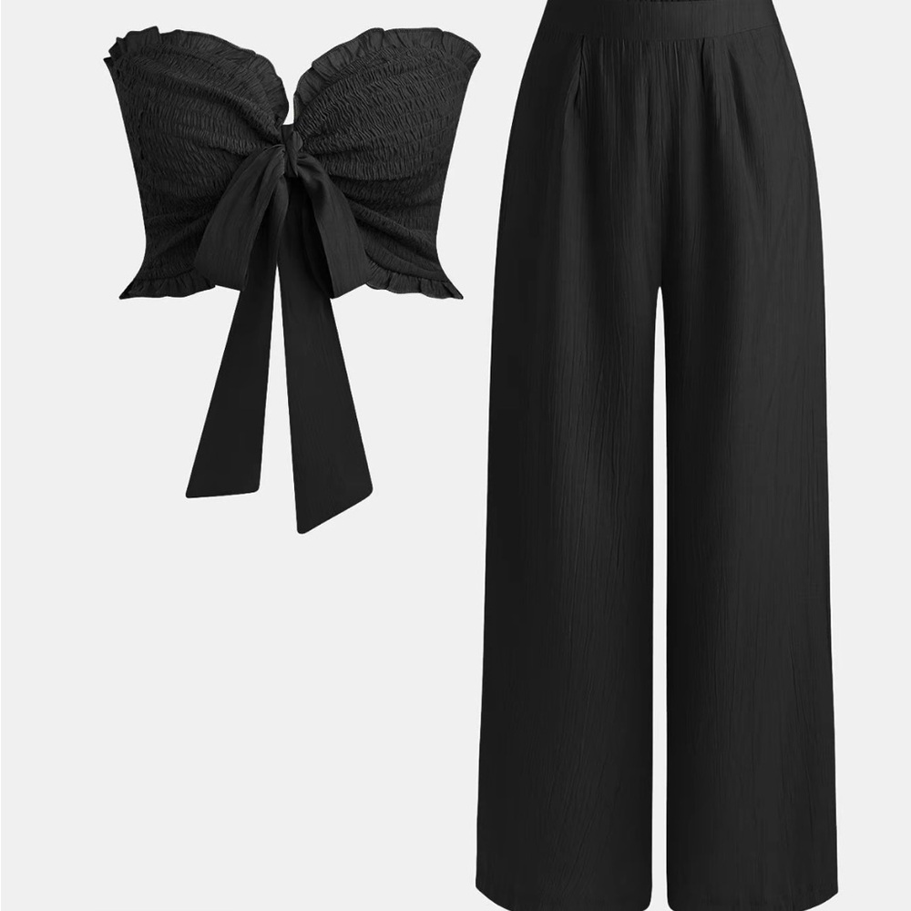 Chic Black Strapless Jumpsuit